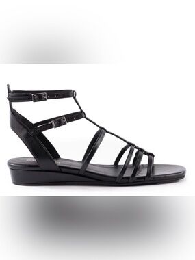 Seychelles Black Strappy Ankle-Wrap Sandals